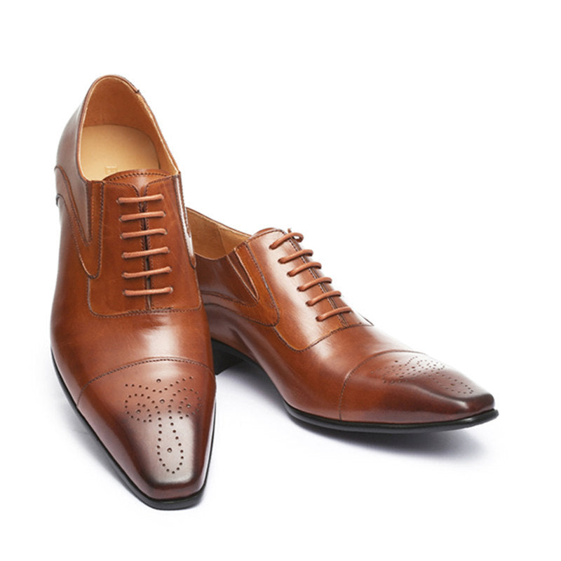 Men's Leather Cape - Toe Oxford Dress Shoes