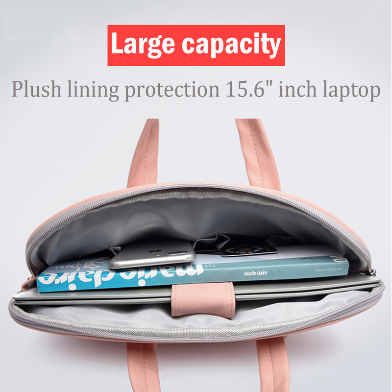 PU Leather Women Laptop Bag Notebook Carrying Case Briefcase For Macbook Air 13.3 14 15.6 Inch Handbag and Mouse Bag
