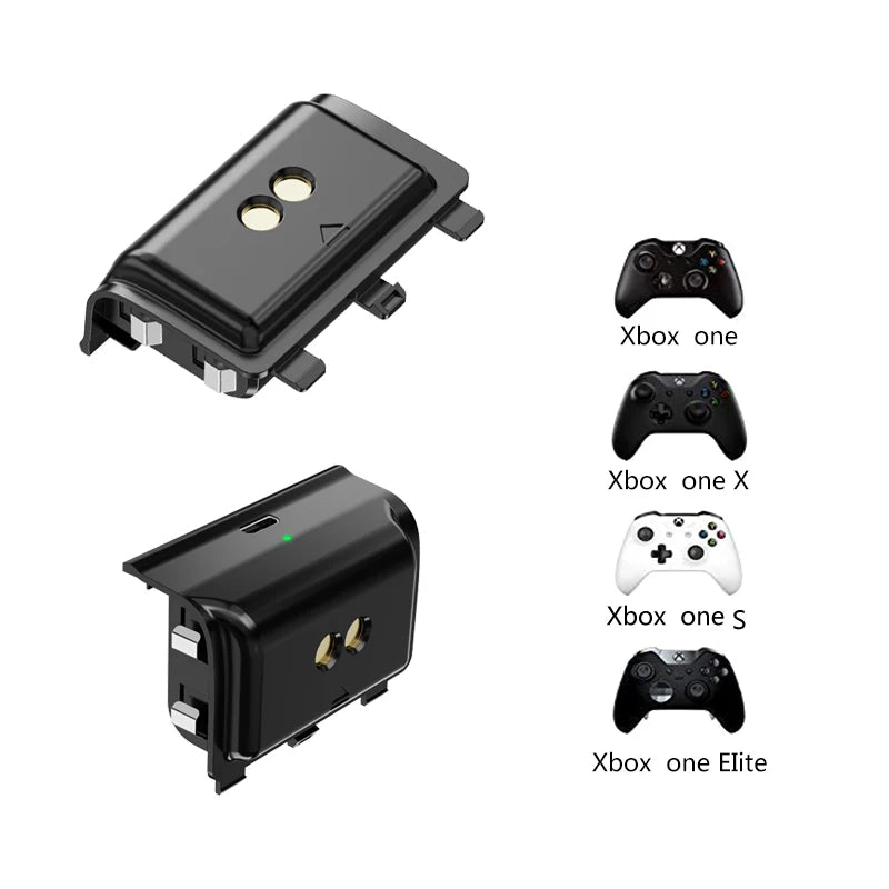 شاحن بطارية وحدة تحكم Xbox One/One S/One X مع قاعدة شحن USB وحامل شاحن + بطارية قابلة لإعادة الشحن عالية السعة 2200 مللي أمبير في الساعة