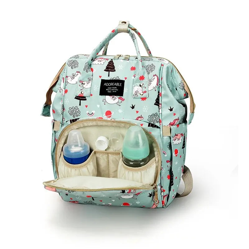 حقيبة الأم حقيبة الأم حقيبة ظهر عالية السعة للمرأة الحامل للولادة حقيبة الأم والطفل حقيبة أكسفورد مقاومة للماء