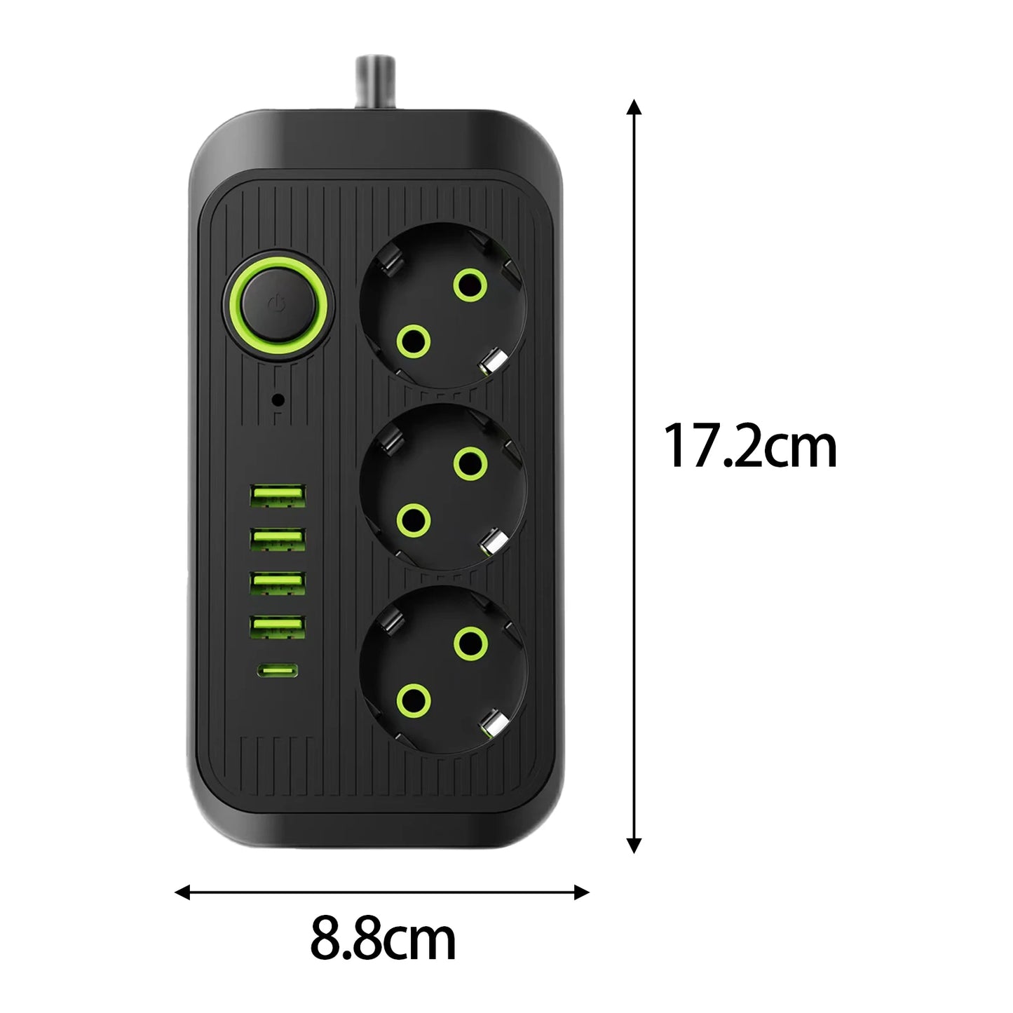 Power Strip 2M Extension Cable 1 Type C EU Adapter Desktop Electrical Plug Base for Phone Computer Digital Camera Office Travel