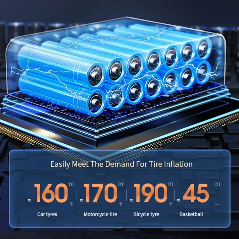 ضاغط هواء للسيارة، مضخة نفخ إطارات رقمية، مصباح LED، مضخة ضغط الإطارات، ضاغط لملحقات السيارات والدراجات النارية
