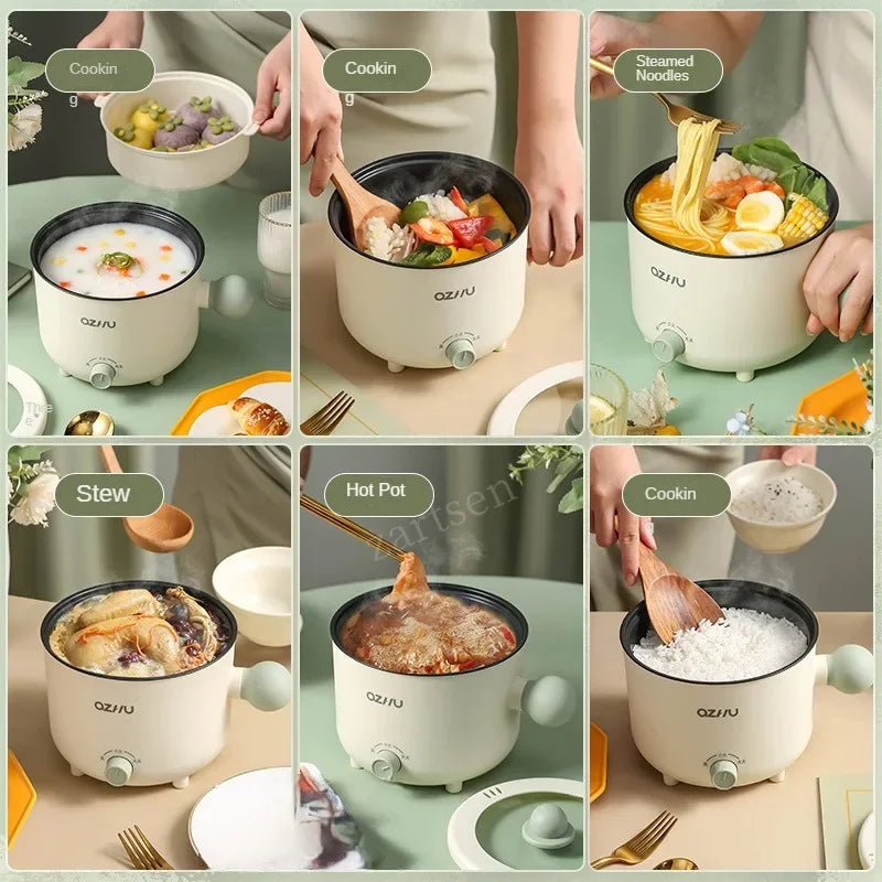 وعاء أرز كهربائي متعدد الاستخدامات، وعاء ساخن، مقلاة تسخين، نودلز، بيض، حساء، قدر بخاري، أجهزة طهي الأرز، وعاء طبخ منزلي