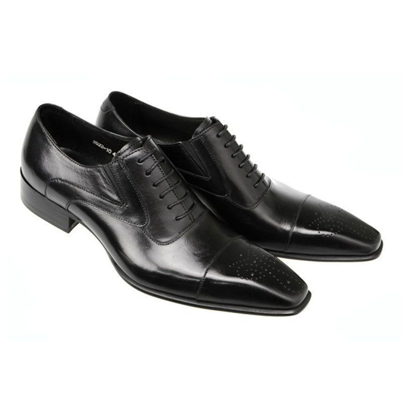 Men's Leather Cape - Toe Oxford Dress Shoes