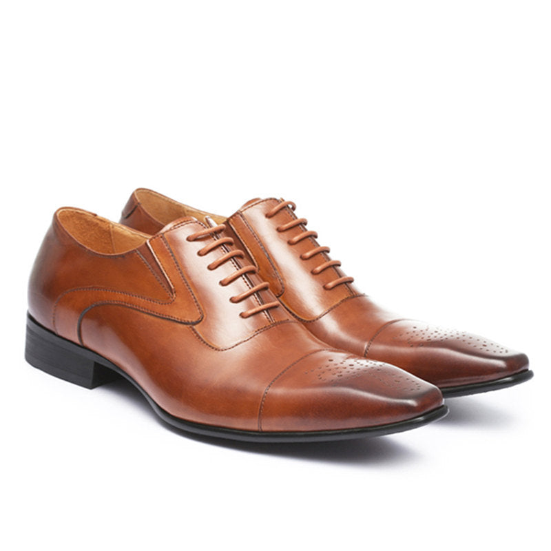Men's Leather Cape - Toe Oxford Dress Shoes