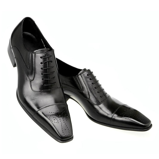 Men's Leather Cape - Toe Oxford Dress Shoes