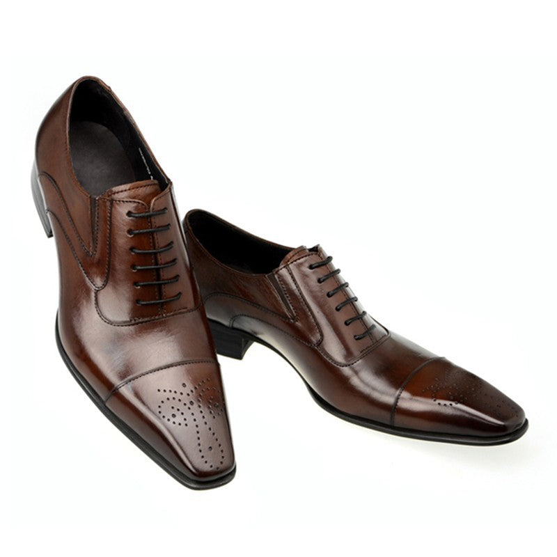 Men's Leather Cape - Toe Oxford Dress Shoes