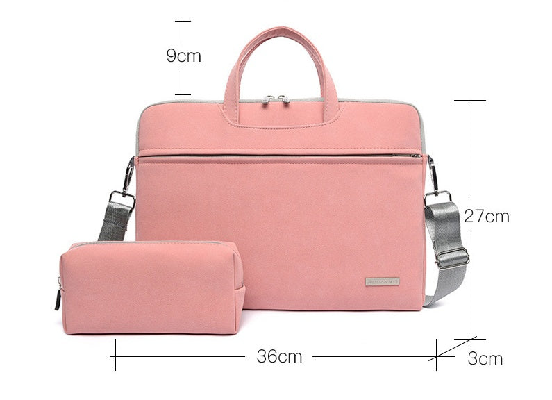 PU Leather Women Laptop Bag Notebook Carrying Case Briefcase For Macbook Air 13.3 14 15.6 Inch  Handbag and Mouse Bag