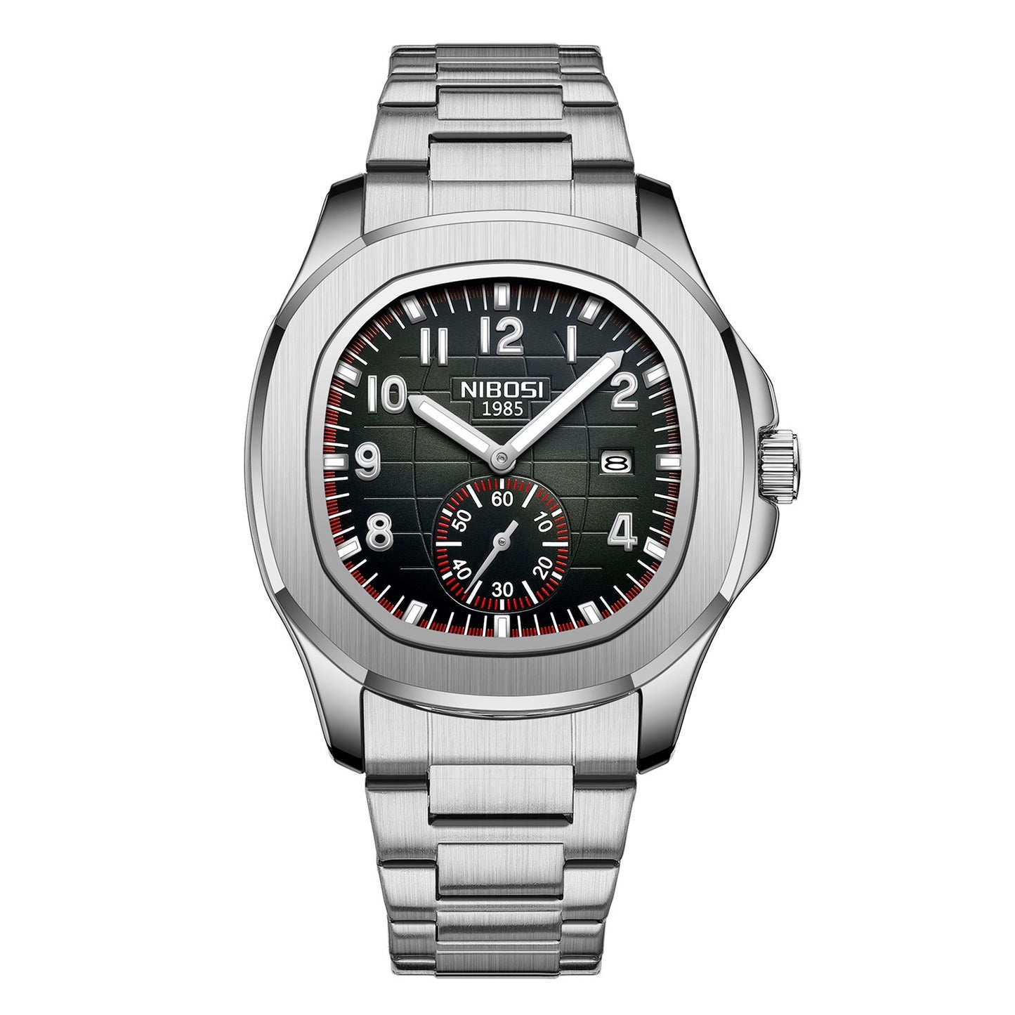 NIBOSI 2653 Luxury Men’s Quartz Watch – Luminous Calendar Dial, 30M Water Resistant, Premium Stainless Steel & Silicone Strap Options