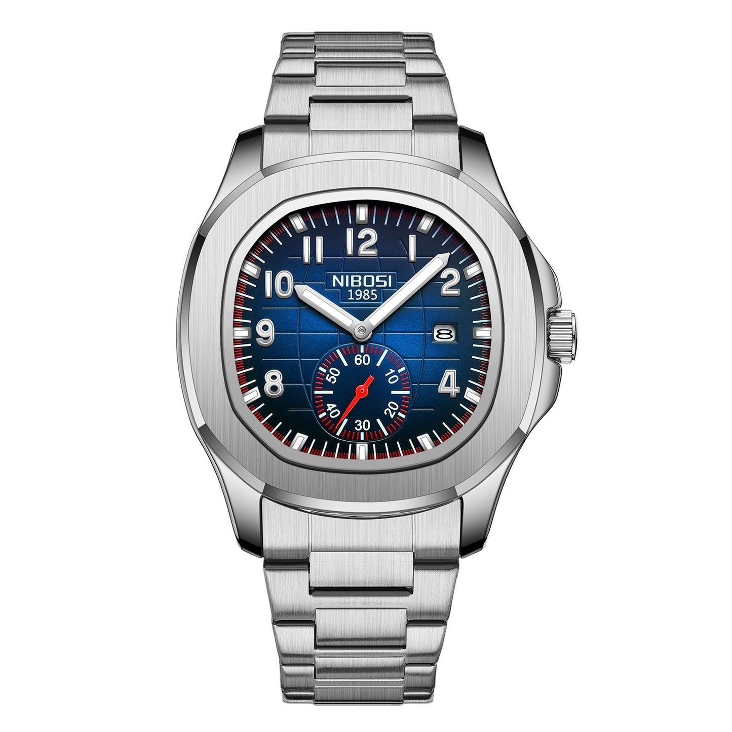 NIBOSI 2653 Luxury Men’s Quartz Watch – Luminous Calendar Dial, 30M Water Resistant, Premium Stainless Steel & Silicone Strap Options