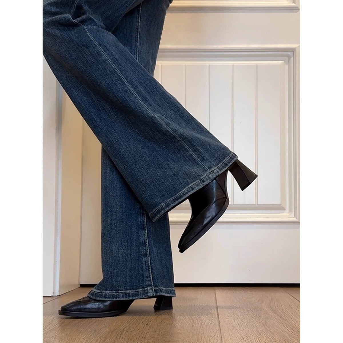Womens Chunky Heel Vintage Dr Boots