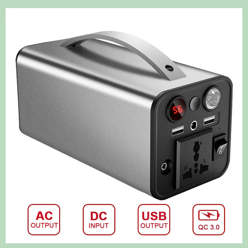 220V 180W Portable Solar Generator Power Station 45000mAh USB AC External Spare Battery Power Supply Charger For Outdoor Camping