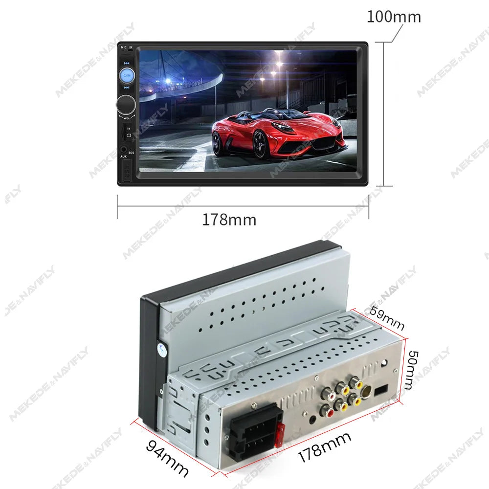 New Universal 7 inch Car Radio Stereo MP3 MP5 Multimedia Player Support SWC/AUX/BT/SD/USB/Mirrorlink/FM/RCA/HD Video/U disk