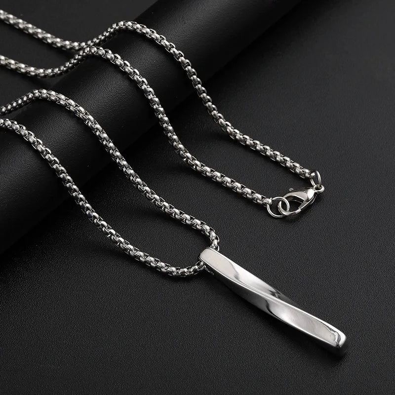 New Spiral Fashion Necklace Simple Personality Hip Hop Men Pendant Boy Pendant Titanium Steel Necklace Jewelry goth