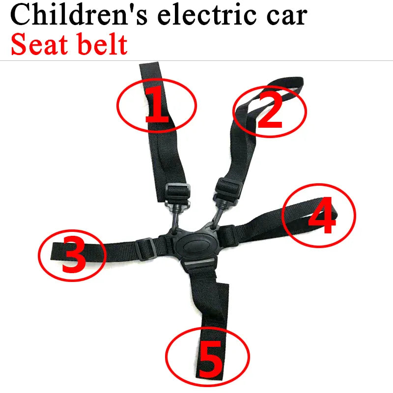 Children's electric car seat belt, can ride on baby electric toy car seat safety accessories, five-point seat belt