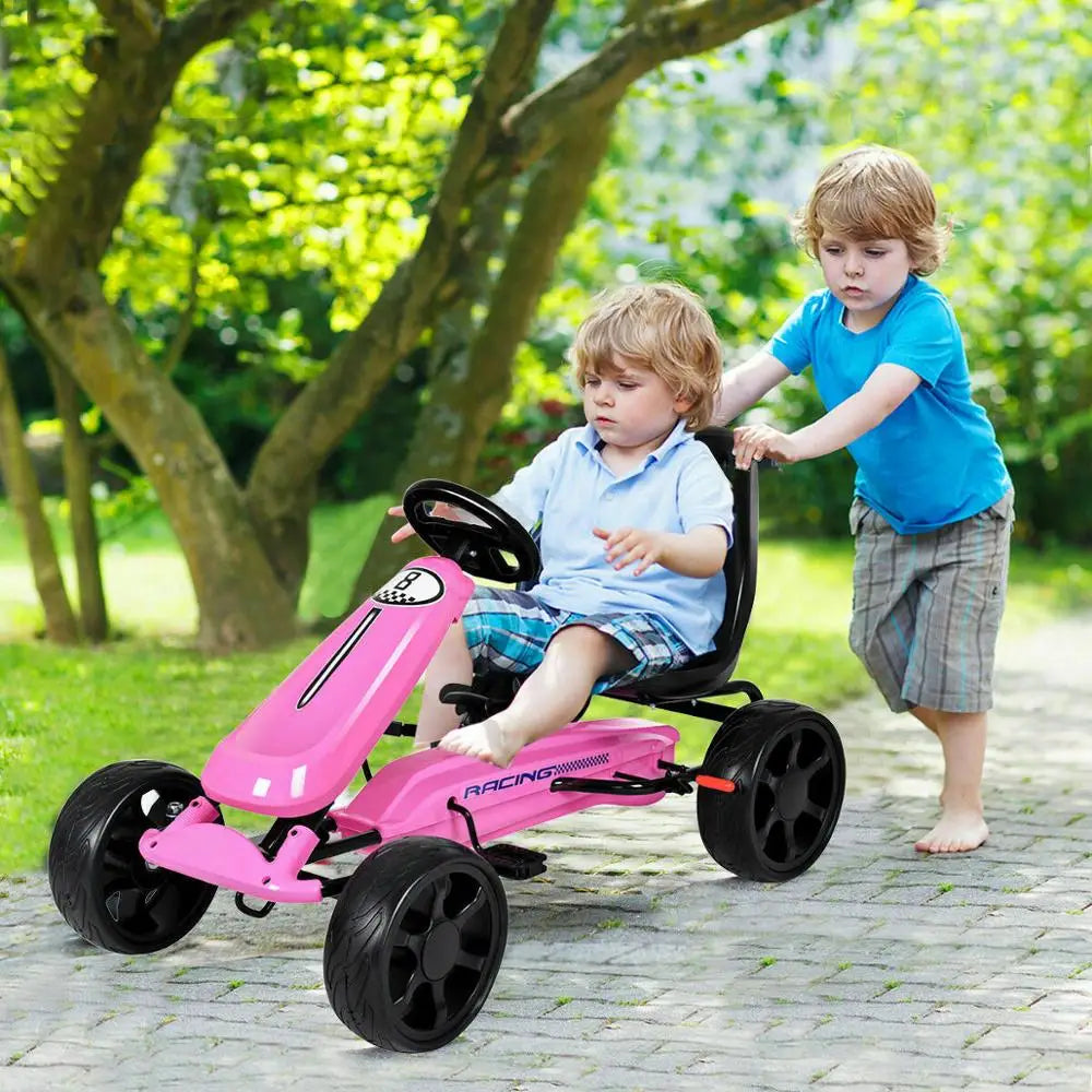 Go Kart Kids Ride On Car Pedal Powered Car 4 Wheel Racer Toy Stealth Outdoor New