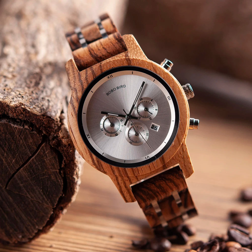 Bobo Bird Wooden Women's Watches Ladies Watch Female 2020 Luxury Quartz Watch for Women Chronograph WristWatch Auto Date