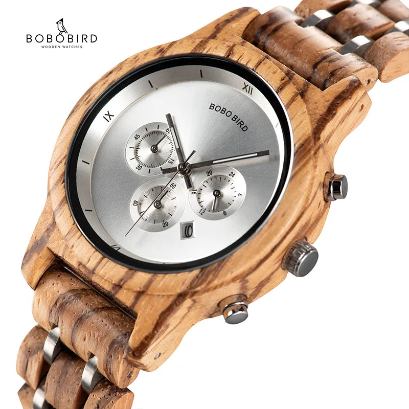 Bobo Bird Wooden Women's Watches Ladies Watch Female 2020 Luxury Quartz Watch for Women Chronograph WristWatch Auto Date