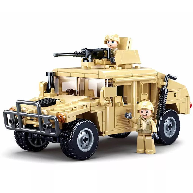 SLUBAN WW2 Military Humvee Jeep H1 Army Friends Car Mould King Building Bricks Classic Moc Blocks Action Figures Toys Boys Gift