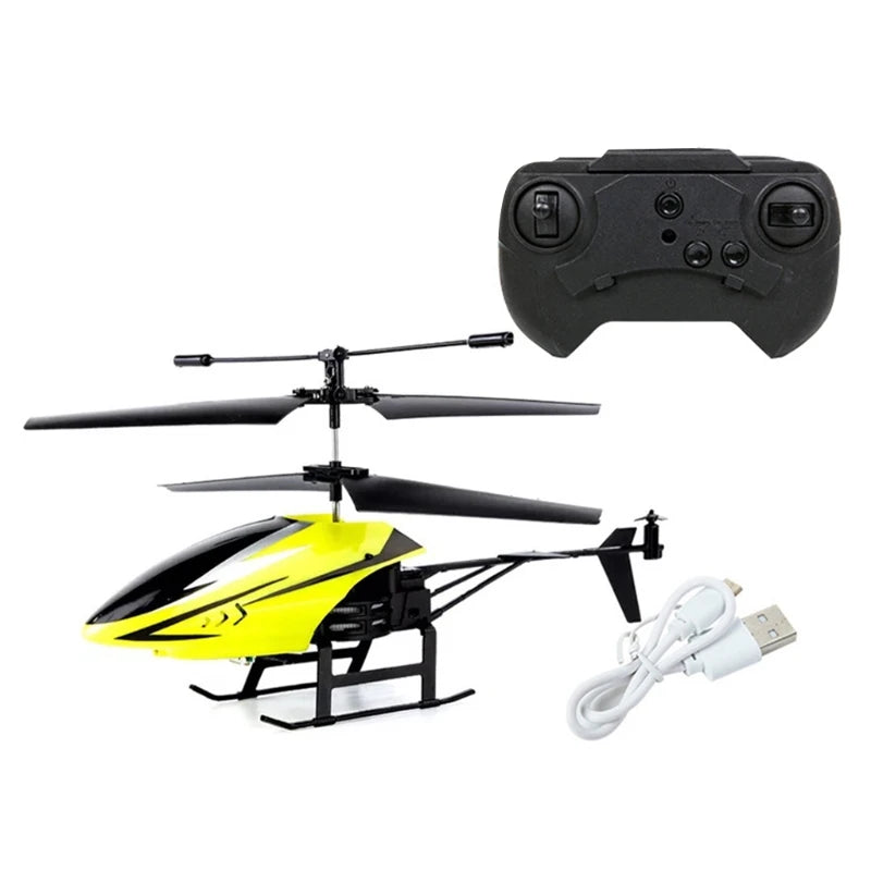 2 Channel Mini USB RC Helicopter Remote Control Aircraft Drone Model with Light for Kids Adults Toys Gifts