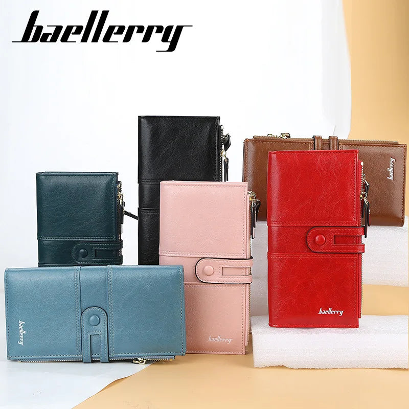 2023 Women Wallets Fashion Long PU Leather Top Quality Card Holder Classic Female Purse  Zipper Brand Wallet For Women