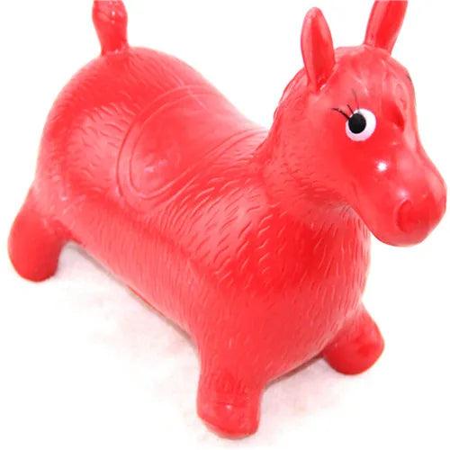 1pc Kids Animal Bouncy Horse Hopper Toys Inflatable Bouncer Jumping Horse Toys Length 34cm Height 27.5cm  random color