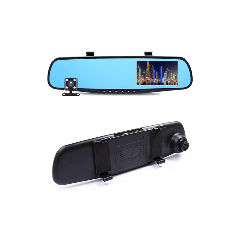 HD 1080P Car Dvr Camera Auto 4.3 Inch Rearview Mirror Digital Video Recorder Dual Lens Registratory Camcorder Can Set Language