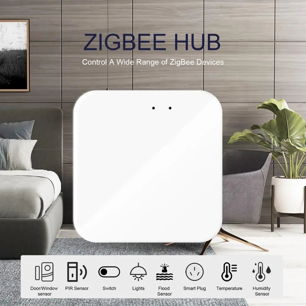 Tuya ZigBee 3.0 Smart Hub, Wireless/Wired Gateway Bridge for App Voice Remote Control, Works with Alexa Google Home Assistant