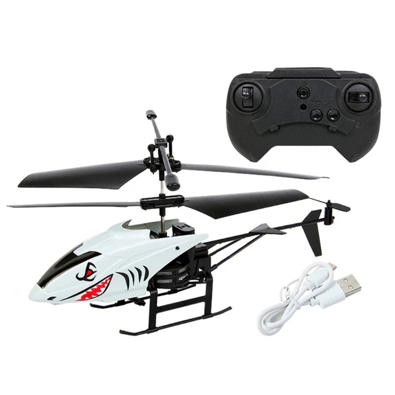 2 Channel Mini USB RC Helicopter Remote Control Aircraft Drone Model with Light for Kids Adults Toys Gifts