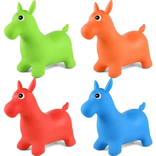 1pc Kids Animal Bouncy Horse Hopper Toys Inflatable Bouncer Jumping Horse Toys Length 34cm Height 27.5cm  random color