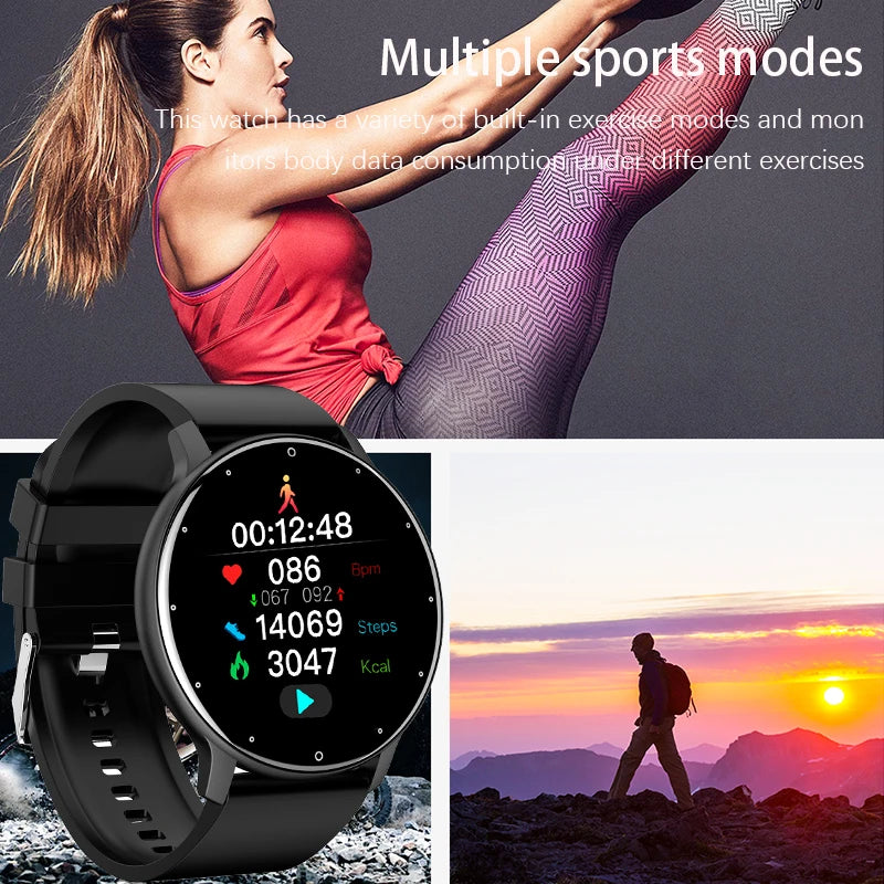 LIGE 2024 New Smart Watch Men Full Touch Screen Sport Fitness Watch IP67 Waterproof Bluetooth For Android ios