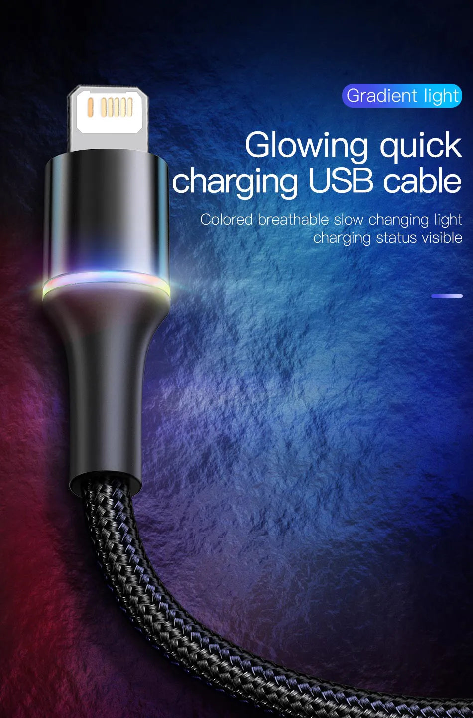 Baseus USB Cable For iPhone 12 11 13 Pro XS Max Xr X 8 7 6 LED Lighting Fast Charge Charger Phone Cable