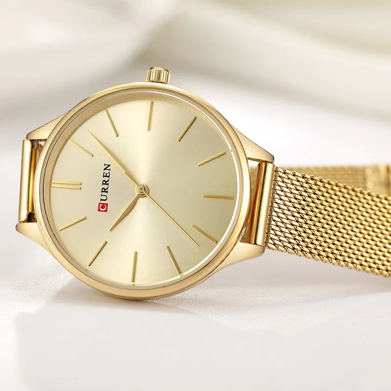 CURREN Simple Watches Hot Sale Wristwatches Women brand Fashion Dress Ladies Bracelet Watch Rose Gold Clock Gifts