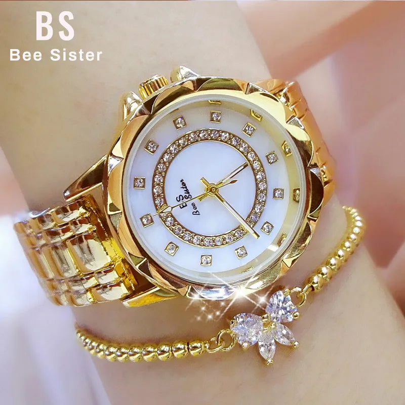 Diamond Women Watch Luxury Brand 2023 Rhinestone Elegant Ladies Watches Rose Gold Clock Wrist Watches For Women relogio feminino