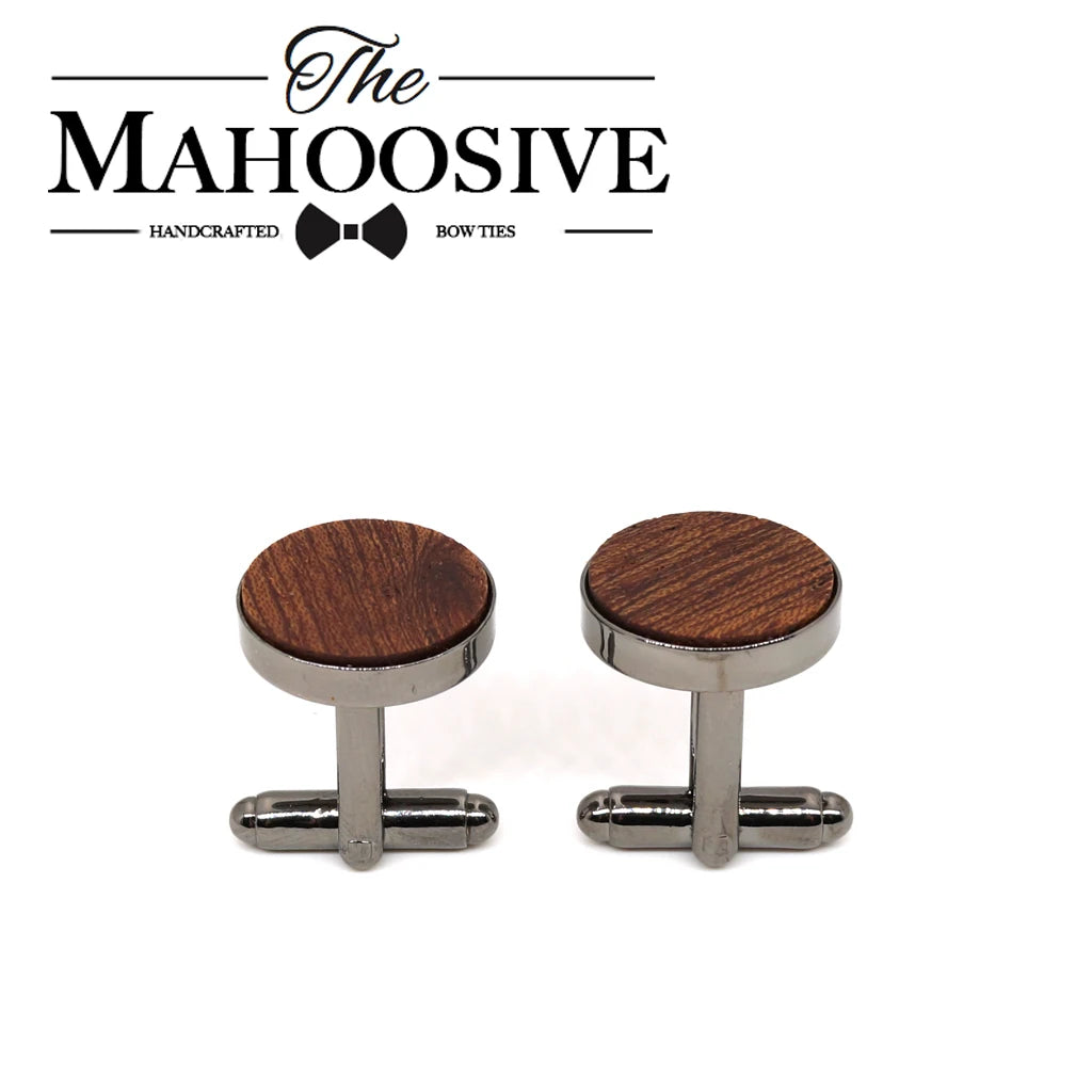 MAHOOSIVE Wood fashion shirt cufflink for mens gift Brand cuff button Black Wooden cuff link abotoaduras