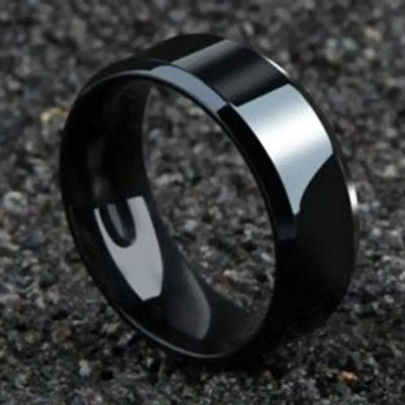 Fashion Charm Jewelry Ring for Men Women Stainless Steel Black Rings Wedding Engagement Band Quality Matte Male Jewelry