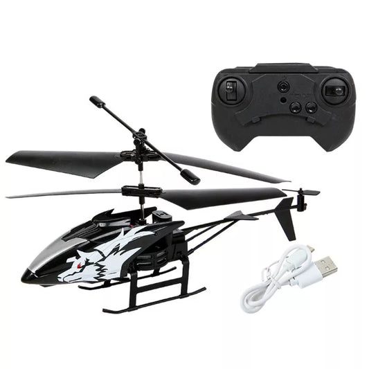 2 Channel Mini USB RC Helicopter Remote Control Aircraft Drone Model with Light for Kids Adults Toys Gifts