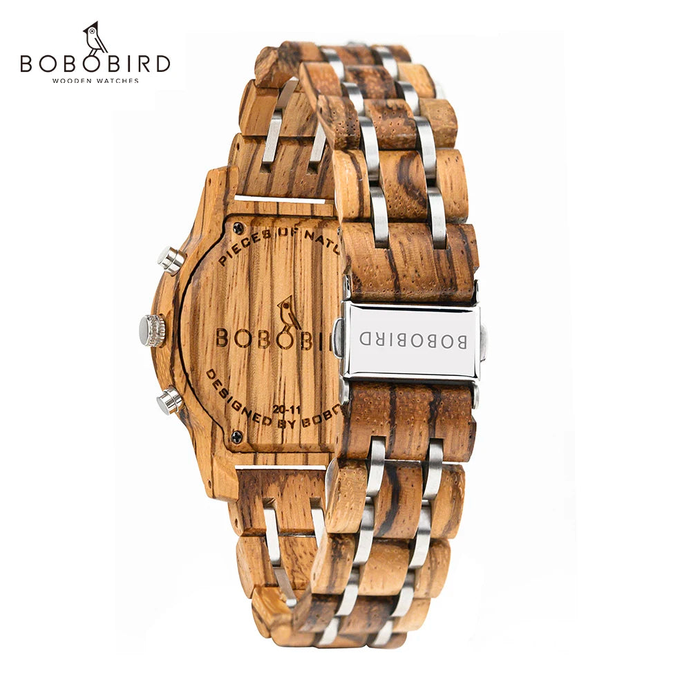 Bobo Bird Wooden Women's Watches Ladies Watch Female 2020 Luxury Quartz Watch for Women Chronograph WristWatch Auto Date