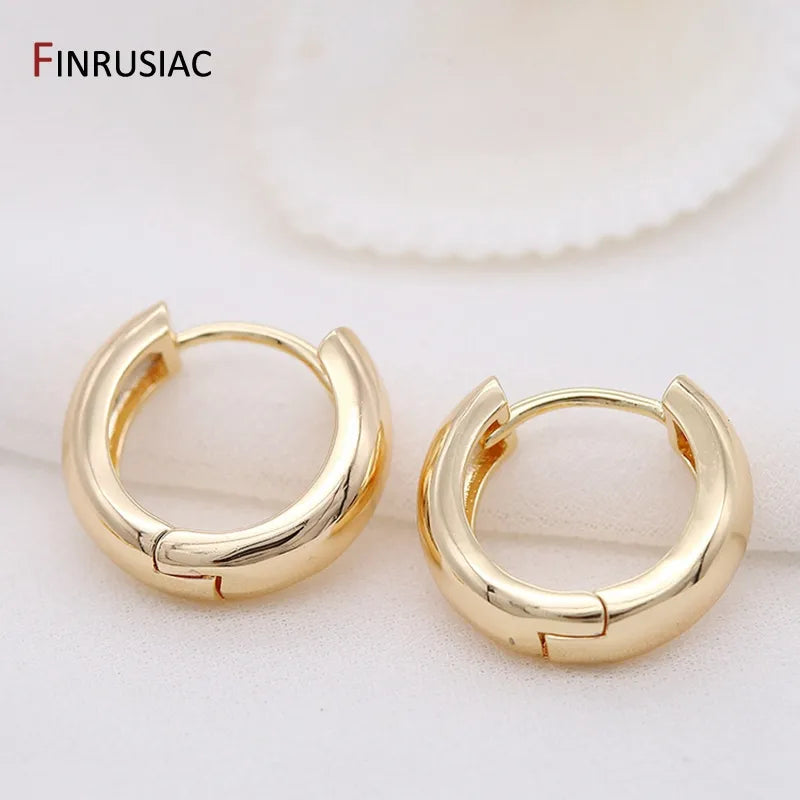 Ladies Big Hoops Gold Circle Ring Earrings 2023 New Trendy Real Gold Plated Round Hoop Earrings For Women Girls