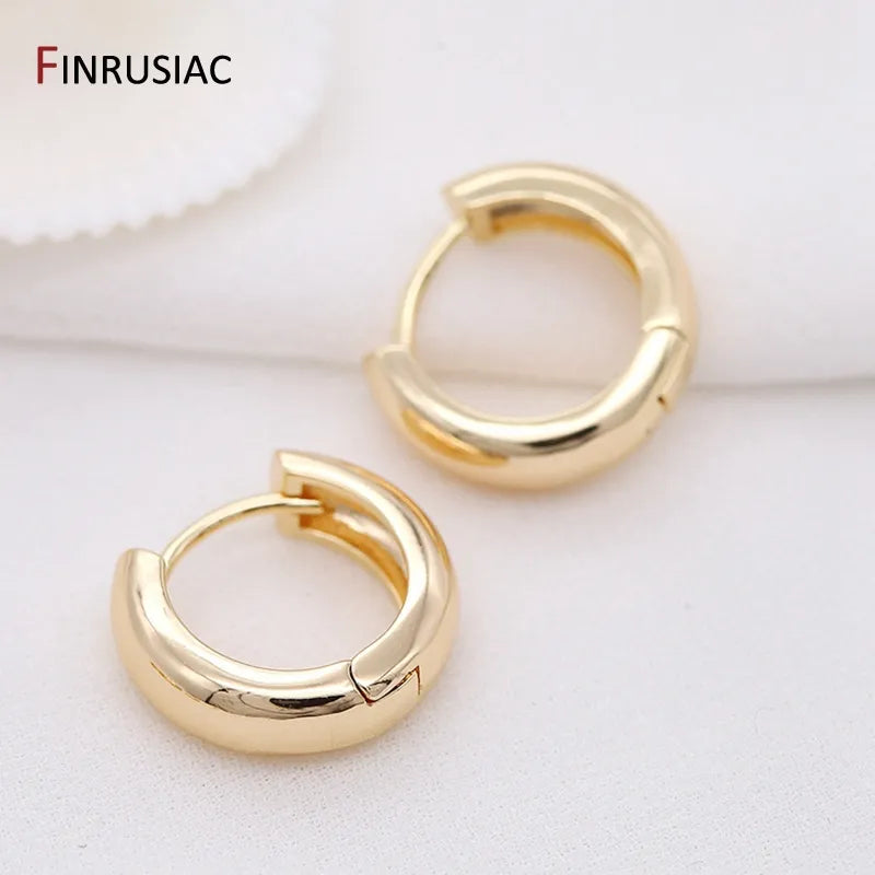 Ladies Big Hoops Gold Circle Ring Earrings 2023 New Trendy Real Gold Plated Round Hoop Earrings For Women Girls