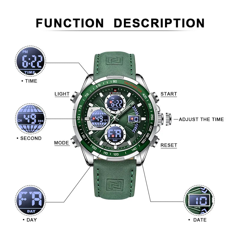 New NAVIFORCE Fashion Military Watches for Men Luxury Original Sports Chronograph Watch Waterproof Quartz WristWatch Clock Gift