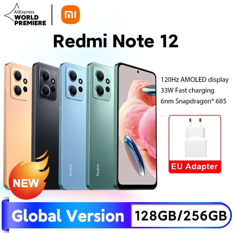 Xiaomi Redmi Note 12 Global Version 120Hz AMOLED 33W Fast Charging Snapdragon® 685 50MP Camera