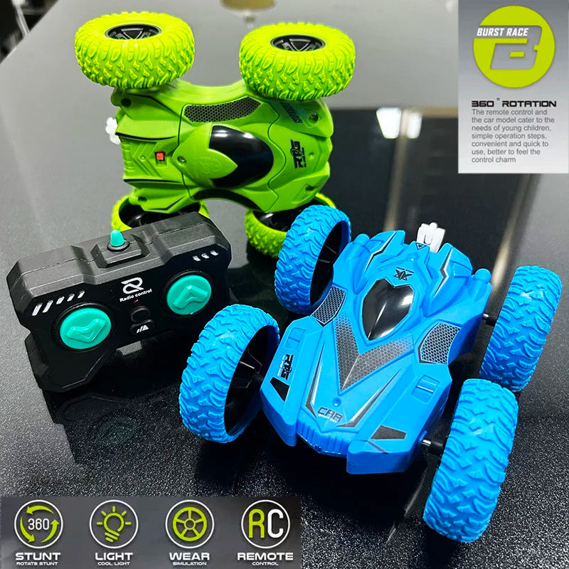 Double rollover RC Stunt car 2.4G while controlling remote control car 360° rotating lights RC Drift car Children boys gift toys