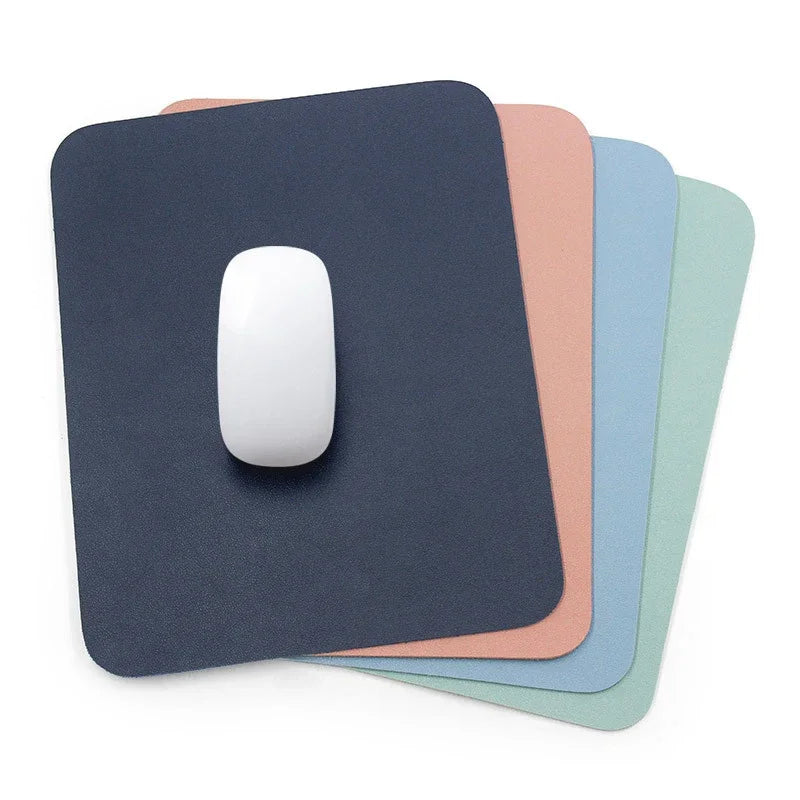 PU Leather Mouse Pad Waterproof Cute Desk Pad Solid Color Kawaii Stationery Desktop Computer Accessories Office Supplies