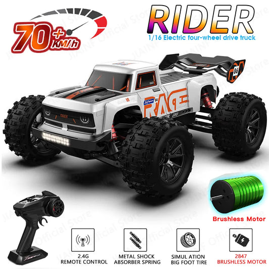 SMRC S910PRO 1:16 70KM/H 4WD RC Car With LED Remote Control Cars High Speed Drift Monster Truck for Kids VS Wltoys 144001 Toys