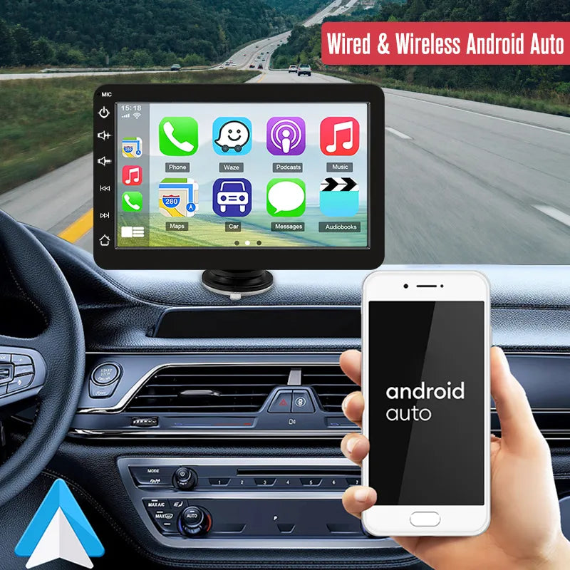 7inch Car Radio Multimedia Video Player Touch Screen Wireless Apple CarPlay Tablet Android Stereo Bluetooth Navigation