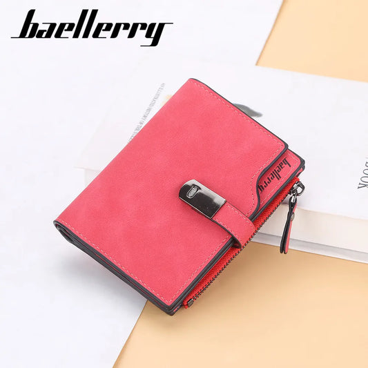 Baellerry Women Wallets Short Magnetic Buckle Top Quality Card Holder Female Purse Zipper Wallet For Women