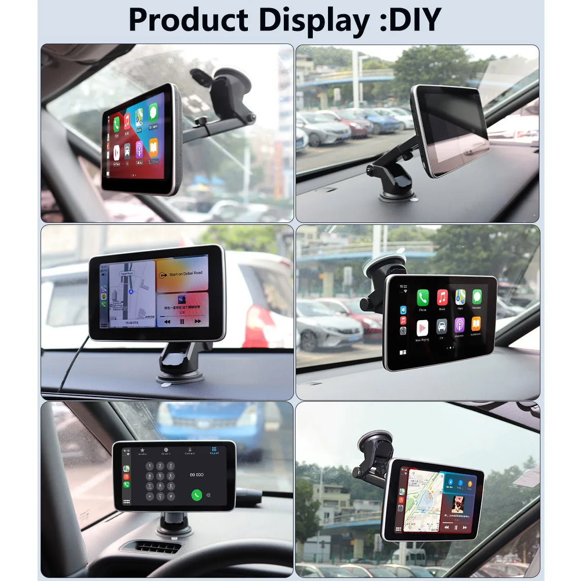 Universal 7inch Car Radio Multimedia Video Player Wireless Carplay  GPS Navigation Apple Android Auto Touch Screen