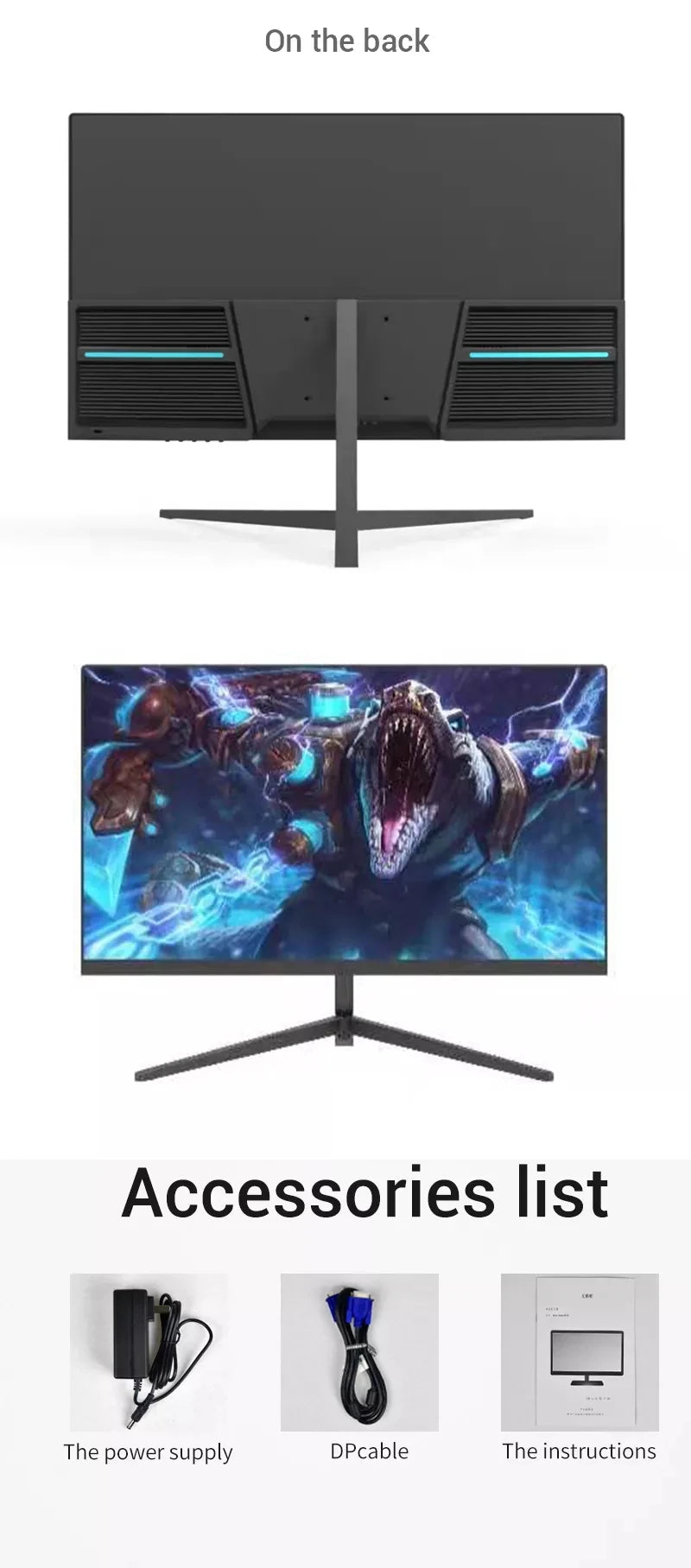 شاشة عرض بدون إطار مقاس 24 بوصة من نوع IPS مقاس 22-24 بوصة، شاشة كمبيوتر مكتبية للطلاب