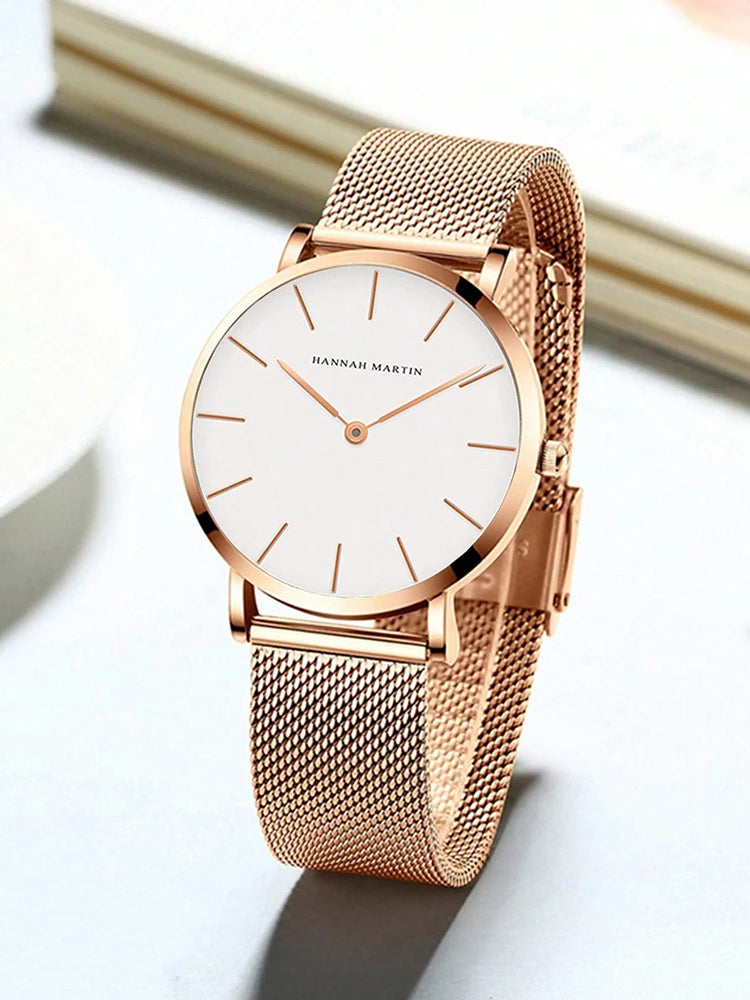 Women Watch Top Brand Dropshipping Japan Quartz Movement 36mm Rose Gold Waterproof Fashionable Nordic Minimalist Ladies Watches